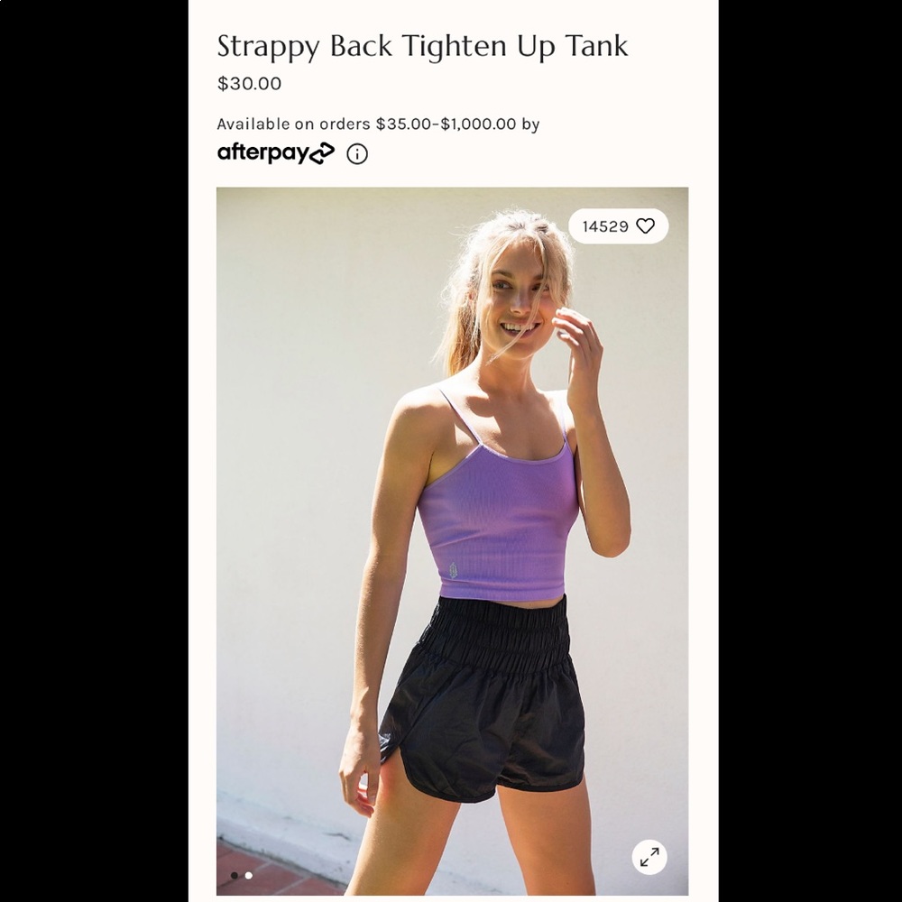 Free People Strappy Back Tighten Up Tank Small